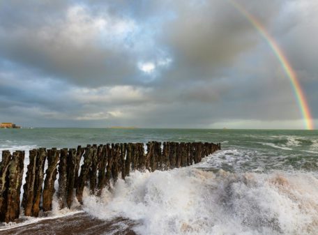 photographie tempête grande marée rainbow