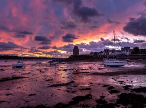tour-solidor couché-de-soleil Sunset saint-malo reflet