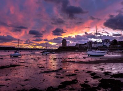 tour-solidor couché-de-soleil Sunset saint-malo reflet