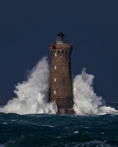 Tempête amelie, Bretagne, Phare
