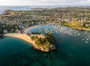 saint Briac vue du ciel coucher de soleil