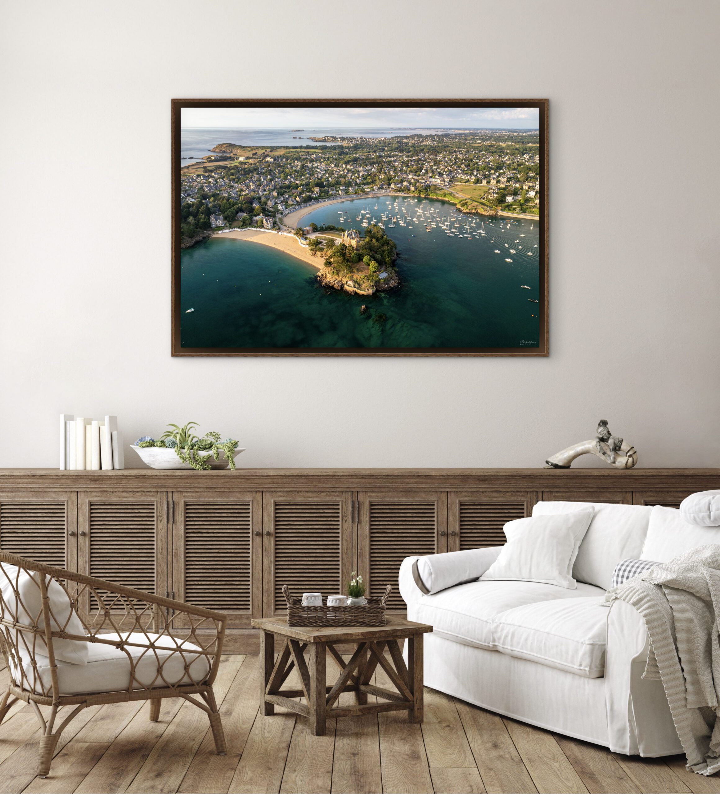 Mockup, bateaux, mer, Bretagne